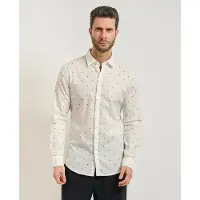 Armani Exchange for man. XM000625AF13184F0198 Monogram AX Cross Logo Shirt white (XXL), Casual, Cotton, Long sleeve