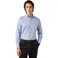 Hackett for man. HM3010855 Light blue Flannel Multi Trim shirt (S), Casual, Cotton, Long sleeve
