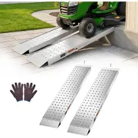 Vevor alumiiniset perävaunurampit, 2 kpl 1396 x 304 mm, raskaaseen käyttöön tarkoitettu mönkijäramppisetti liukuestelevyillä, yhdistetty kapasiteetti 1360 kg, lastausrampit moottoripyörille, ruohonlei