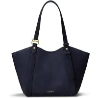 Ralph Lauren Sheep-Suede Small Tasha Tote Bag - Navy - ONE SIZE