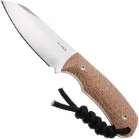 Kizer Cutlery Field Mouse 1135A4, Satin 14C28N, Brown Norplex UltreX Micarta fixed knife, Jakeb Ginsberg design