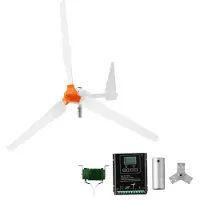 Vevor 1500 W:n 24 V:n tuuliturbiinigeneraattori, 3-lapainen tuuliturbiinisarja tuuli-/aurinkoenergiahybridiohjaimella, tehokas 3-vaiheinen vaihtovirtainen pysyvä tuulivoimageneraattori matkailuautoill