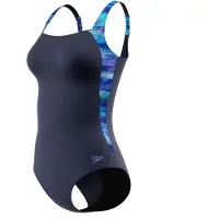 Speedo Print Luna Lustre Swimsuit - Blue - 38