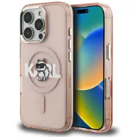 Karl Lagerfeld iPhone 16 Pro IML Choupette Sketch Logo MagSafe -kotelo - vaaleanpunainen