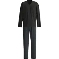 Calida Pitkä pyjama 'Relax Streamline' kyyhkynsininen / musta