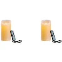 Jojomino 2X LED Candles, Flickering Flameless Candles, Rechargeable Candle, Real Wax Candles with Remote Control,12.5cm A