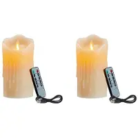 Jojomino 2X LED Candles, Flickering Flameless Candles,Rechargeable Candle, Real Wax Candles with Remote Control,12.5cm