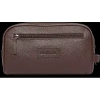 Barbour Leather Washbag - Brown - ONE SIZE