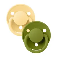 BIBS Pacifier De Lux 2 PACK Silicone Pale Butter/Wasabi Onesize