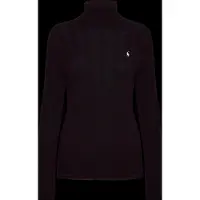 Ralph Lauren Wool-Cashmere Cable Turtleneck Sweater - Black - XL
