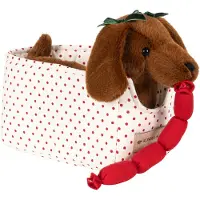 Konges Sløjd Pehmolelu - Chorizo-makkara Dog - 14x27 cm - Brown - - OneSize - Pehmolelut