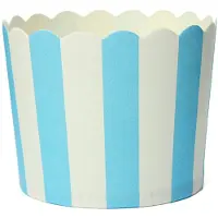 Semoic 50 x Cupcake-paperikakkuvuokaa, leivontavuokia, muffinssijälkiruokakuppi, siniraidallinen