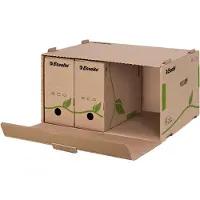 Esselte Eco kuljetuslaatikko FSC 80/100 edestä auki, Kartonki, Ruskea, Vihreä, 500 g, 340 x 439 x 259 mm