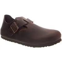Birkenstock unisex. 166533 London Leather Shoes (Narrow Fit) tobacco brown (43), Flat, Laces, Casual, Havana