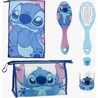 Disney Stitch Toilettilaukku + Pyyhe Hiusharja & Pullo