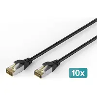 Digitus DK-1644-A-100-OD-10, 10 m, Cat6a, S/FTP (S-STP), RJ-45, RJ-45, Musta
