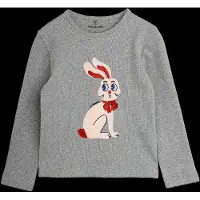Mini Rodini Rabbit Application Ls Top - Grey - 104/110