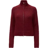 Weekday Soft Knitted Fitted Zip Cardigan - Red - L