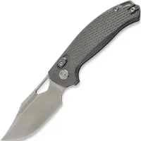 Kunwu Knives Django - Satin - Titanium kääntöveitsi, Diamond Texture
