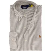 Ralph Lauren Custom Fit Striped Oxford Shirt - Brown - L
