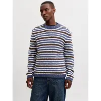 Jack & jones Neulepaita 'JORSalamanco' safiiri / suklaa / valkoinen