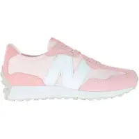 New Balance unisex for kids. P327V1_KL 327 Bungee Lace leather trainers in pink (30.5), Flat, Suede, Laces, Sport, children's fashion