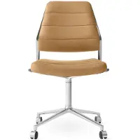 Vipp 454 Swivel Chair With Wheels - Toimistotuolit Camel Leather - 45471C01