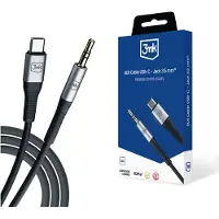 3MK USB-C -liitin 3,5 mm:n jack -liittimeen 1 m Musta