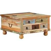 vidaXL Sohvapöytä Kierrätetty puu 70x70x38 cm