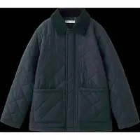 Mango Quilted Jacket With Corduroy Collar - Navy - 122