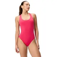 Speedo Solid Scoop Neck Swimsuit - Pink - L