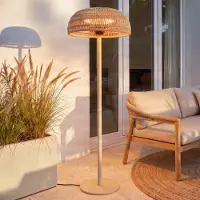 LUCANDE Calenza -terassilämmitin, hiekka, 200 cm, 3 tehoastetta, IP44 – , Calenza, Beige, Metalli, Moderni