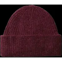 Selected Slwlulu Wool Blend Knit Beanie Noos - Burgundy - ONE SIZE