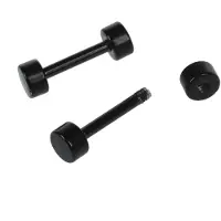 Torribaly 1 pari miesten barbell-korvakoruja titaaniteräksestä, 3 mm, mustat