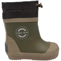Mikk-Line Wellies Winter Mix - Barefoot - Khaki green - 30