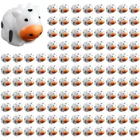Typecat 120pcs Cute Cows Figurines, Tiny Miniature Resin Cow Cow Ornaments Resin Animals for Landscape House DIY