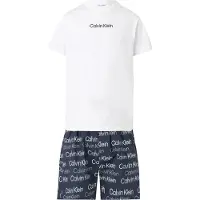 Calvin Klein Underwear Lyhyt pyjama tummansininen / valkoinen