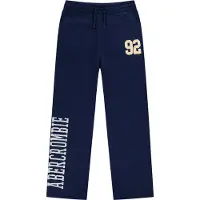 Abercrombie & Fitch Housut 'BENCHWARMER' laivastonsininen / vaaleanoranssi / valkoinen