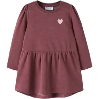 Name it Nmfvima Ls Swe Dress Bru - Burgundy - 116