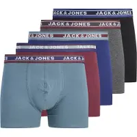 Jack & Jones Bokserishortsit 'JACOLIVER' safiiri / meleerattu harmaa / burgundin punainen / musta