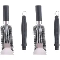 Jojomino 2X Grill Brush and Scraper Bristle Free, BBQ Accessories Grill Brush for Outdoor Grill, Safe Stainless Steel BBQ Brush