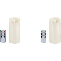 Jojomino 2X Flickering Flameless Candles Battery Operated with Remote Control and Timer, 3X6 Inch for Indoor Outdoor Decoration