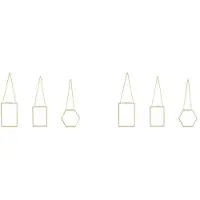 Jojomino 6 Packs Pressed Flowers Glass Frames- Golden Hanging Glass Picture Frames with Chain Floating DIY Artwork Display Frames