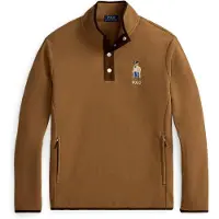 Ralph Lauren for man. 710B27074001 Brown heritage bear high-neck sweatshirt (L), Casual, Polyester
