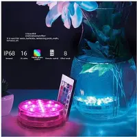 ISTOVO 10 LEDs RGB Submersible Light Aquarium Waterproof Light Night LED Pool Light Ambient Light for Party Garden Aquarium