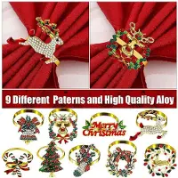 Jojomino 27 Pieces Christmas Napkin Rings Set Metal Christmas Napkin Holder Christmas Tree Napkin Ring Decor
