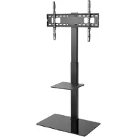 Alterzone 37-70" Slim 7g lattiajalusta lasipohjalla, musta