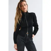 Gina Tricot  - Shaped knitted cardigan - Neuletakit - Musta - M - Naiset