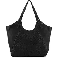 Fredsbruder Calm Weave Shopper-laukku Nahka 45 cm Musta