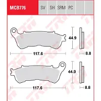 TRW jarrupalat performance comfort eteen gas gas txt 80 rookie 2004-2006 ym. (mcb776pc)